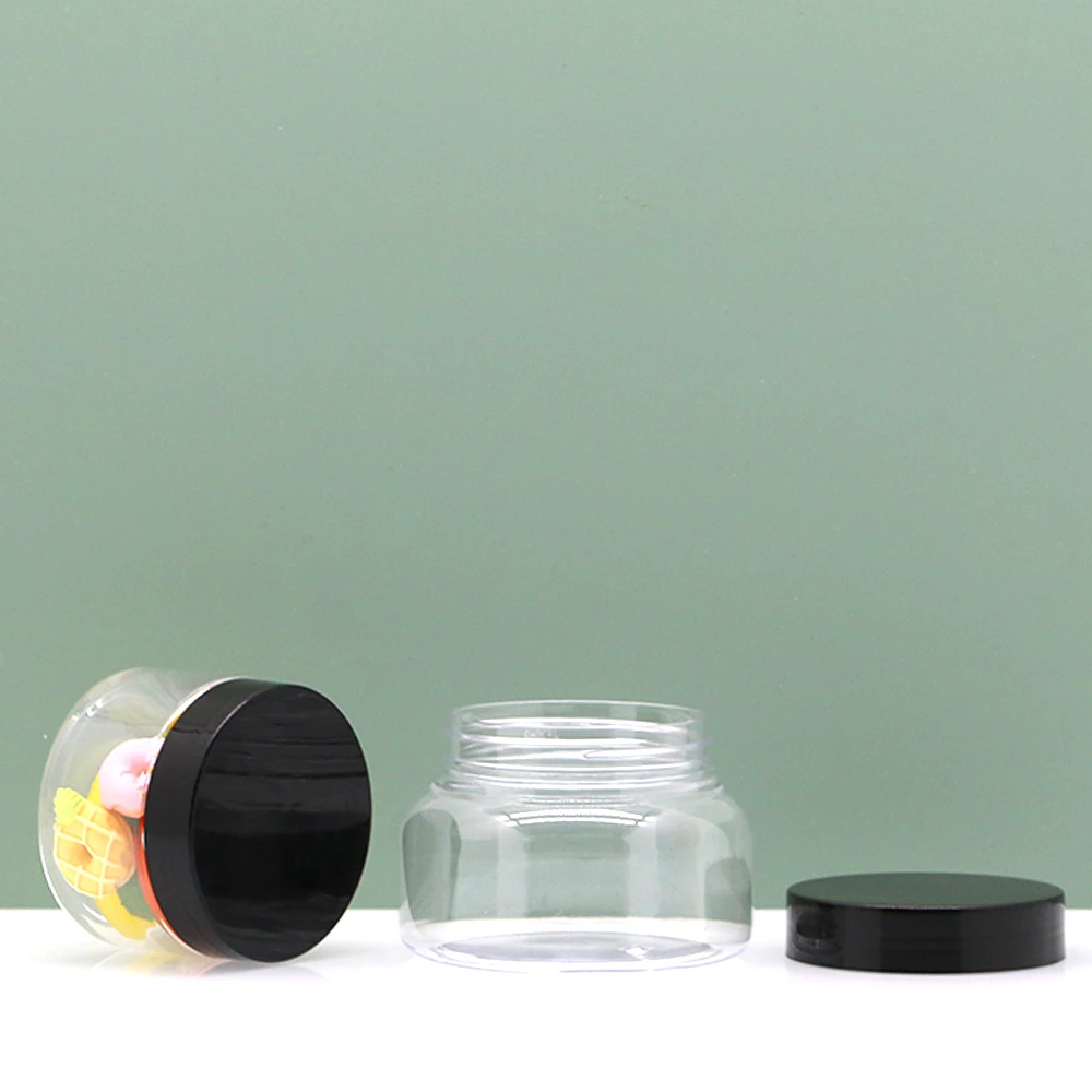 100 250 300 350 500 600 800 1000 ml PET PCR PLA RPET plastic cookies jar plastic jars for food packaging plastic candy jar