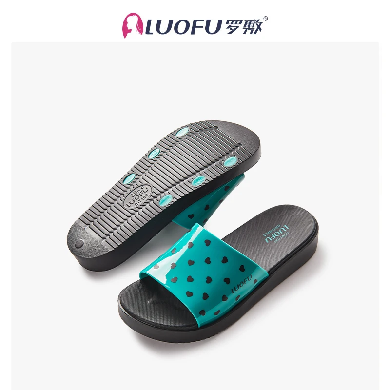 LUOFU ladies slipper eva high heel sandals slippers indoor and outdoor luofu heard shape  pattern printing slipper