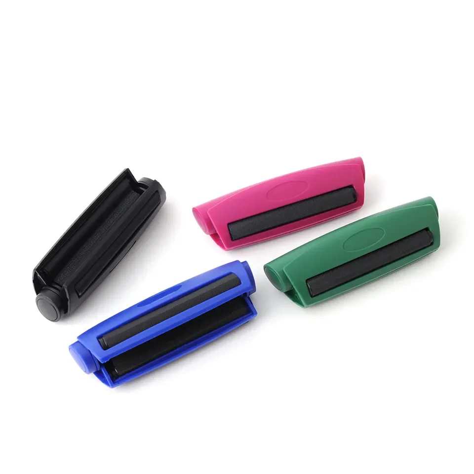 cigarette rolling machine tobacco roller wholesale portable OEM logo 78mm 110mm plastic hand cigarette tobacco herb roller