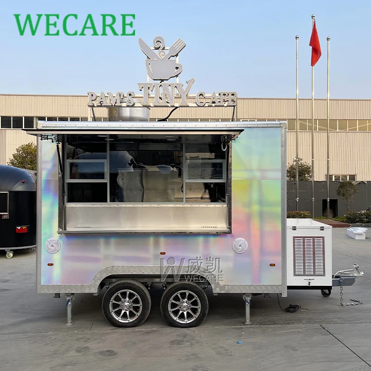 Wecare DOT + EEC сертификат 300*210*210 см прицеп для пищевых продуктов с полным кухонным оборудованием мобильный полностью оборудованный foodtruck