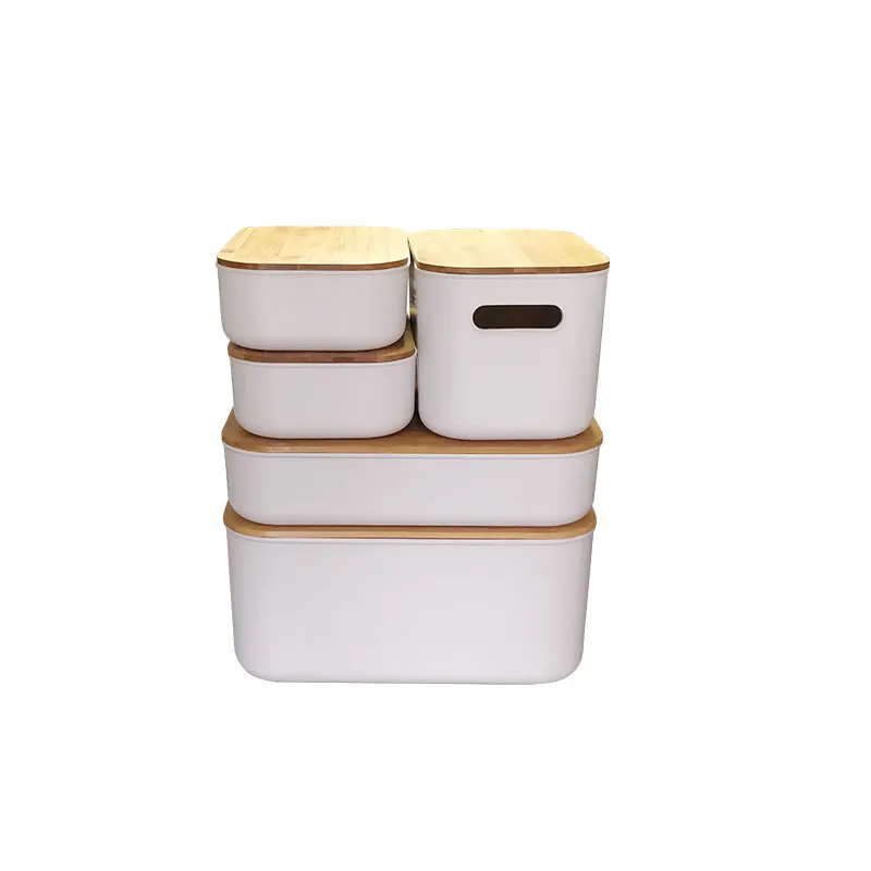 Hot Selling Multi Function Plastic Storage Box with Clear Lid Or Bamboo Cover