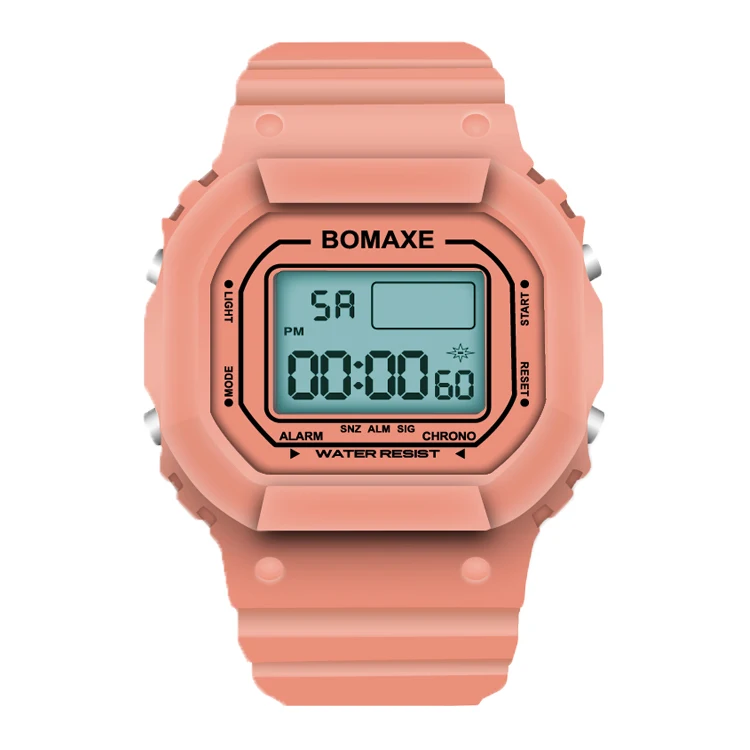 BOMAXE 5036 Outdoor LED Dual Display Sports Gray Presents Student Chronograph Plastic Sports Electronic Chrono Watches