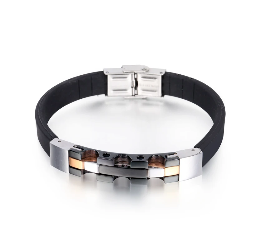 Wholesale Men Leather Rope Embed Fashion Charm Genuine Bar Bracelet Wrist Leather Bracelet