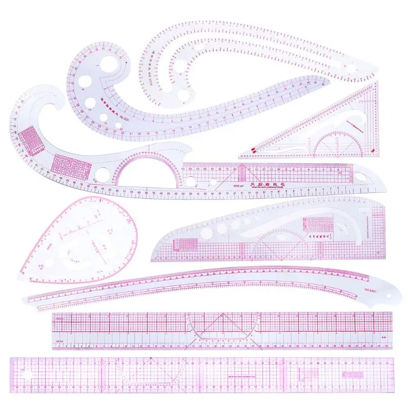 Sewing French Curve Ruler Measure Dressmaking Tailor Drawing Template Craft Tool Set