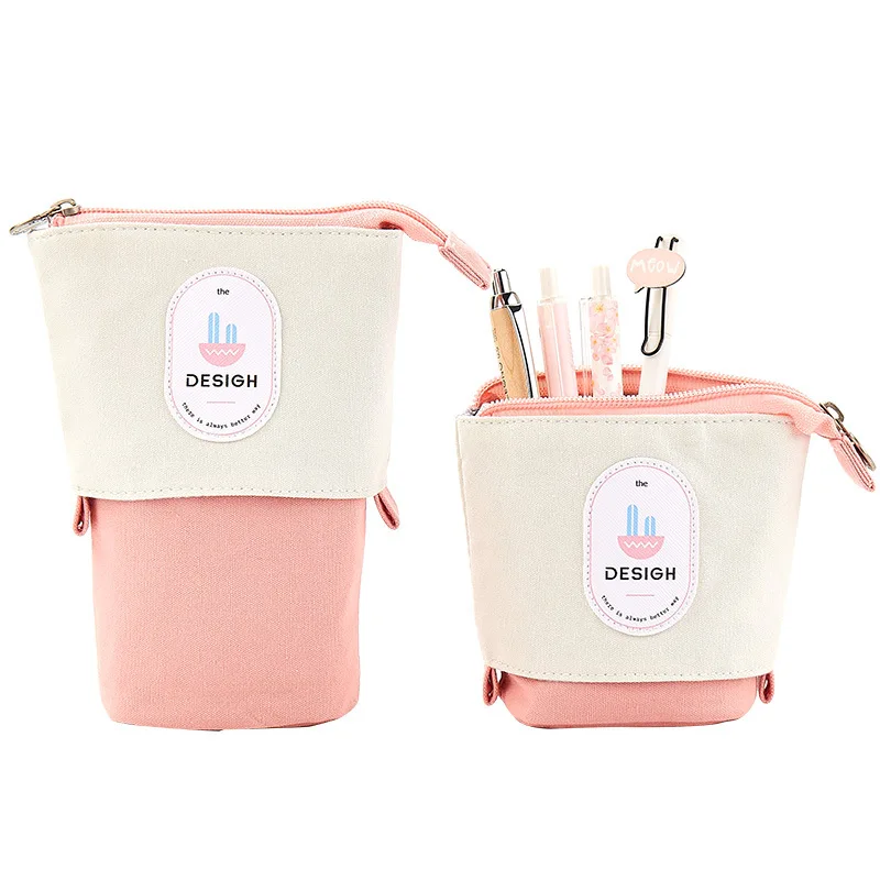 Stand up Pencil Holder Telescopic Pencil Case Transformer Pen Box,Fruit Telescopic Pencil Pouch Bag