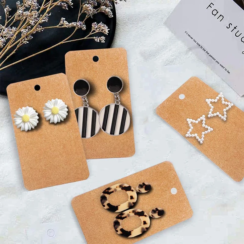Free Design Earrings Card Wholesale Custom Packaging Jewelry Earring Holder Card Kraft Paper Logo Display Card With Logo