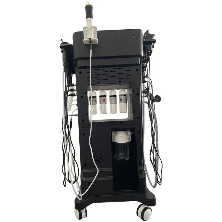glowskin oxygen facial machine aqua hydra peeling dermabrasion silicone facial scrubber MDA tool face led rf cavitation machine