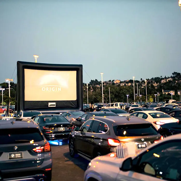  Silver or Rear Film Projection Projector Screen 2D Front 3D 180 Degree 14FT Outdoor Inflatable
