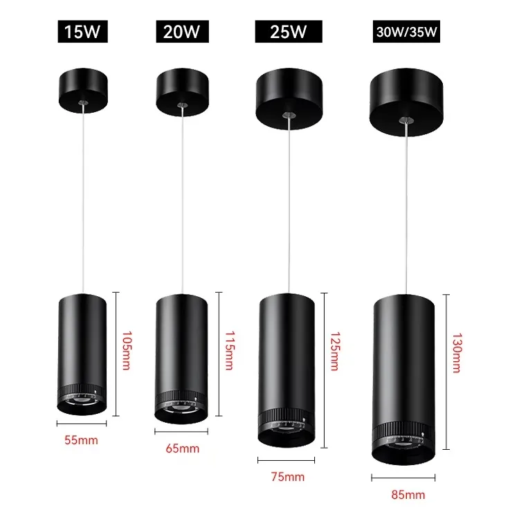 High brightness ceiling wall mounted hanging circular Cob 3000K/4000K tube light surface mounted spotlight