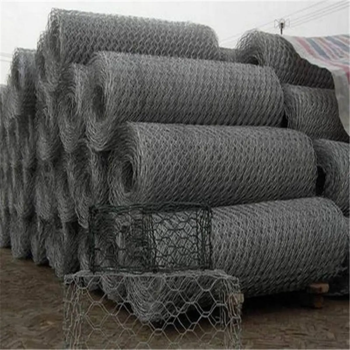 2.7mm - 3.05mm Galvanized Gabion Basket Gabion Box Mesh Anti-Rusty