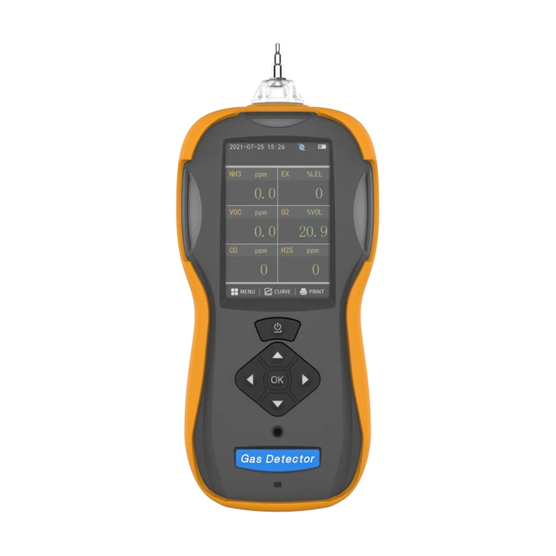 Pump suction multi-function portable Leak multi-gas monitor gas detector H2S O3 NO2 NH3 PH3 CH4 CO2 SO2 VOC gas detector