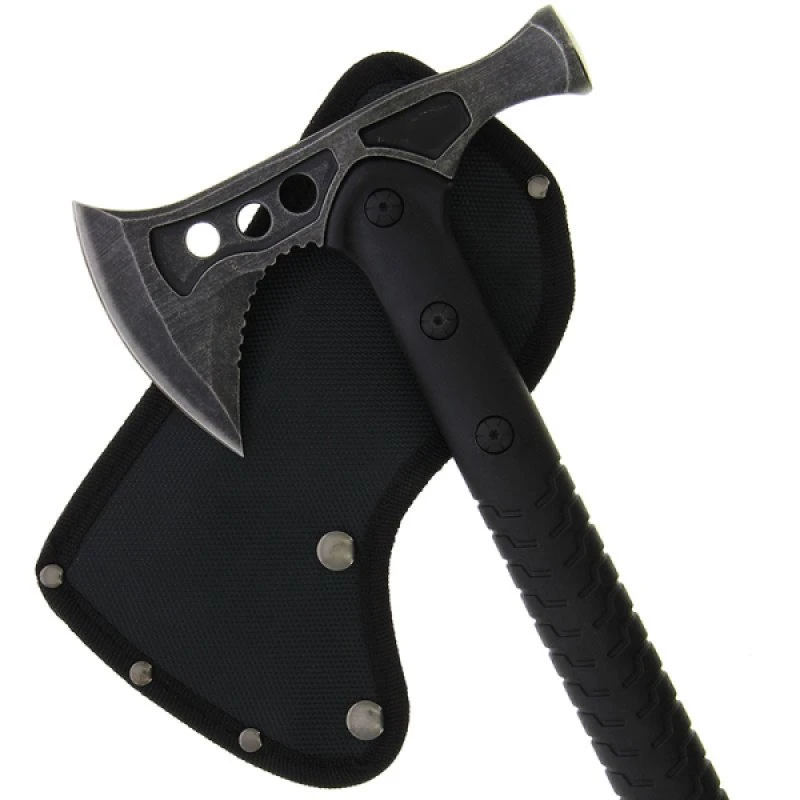 Camping Axe Survival Hatchet Tactical Tomahawk with Hammer, Nylon Fiber Handle for Outdoor Survival