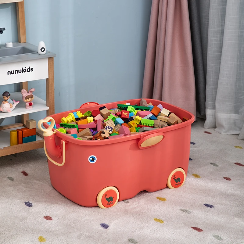 YIKEYOU High-capacity Toy Storage Box Plastic Organizer Container Storage Box Kids Storage Box With Wheel