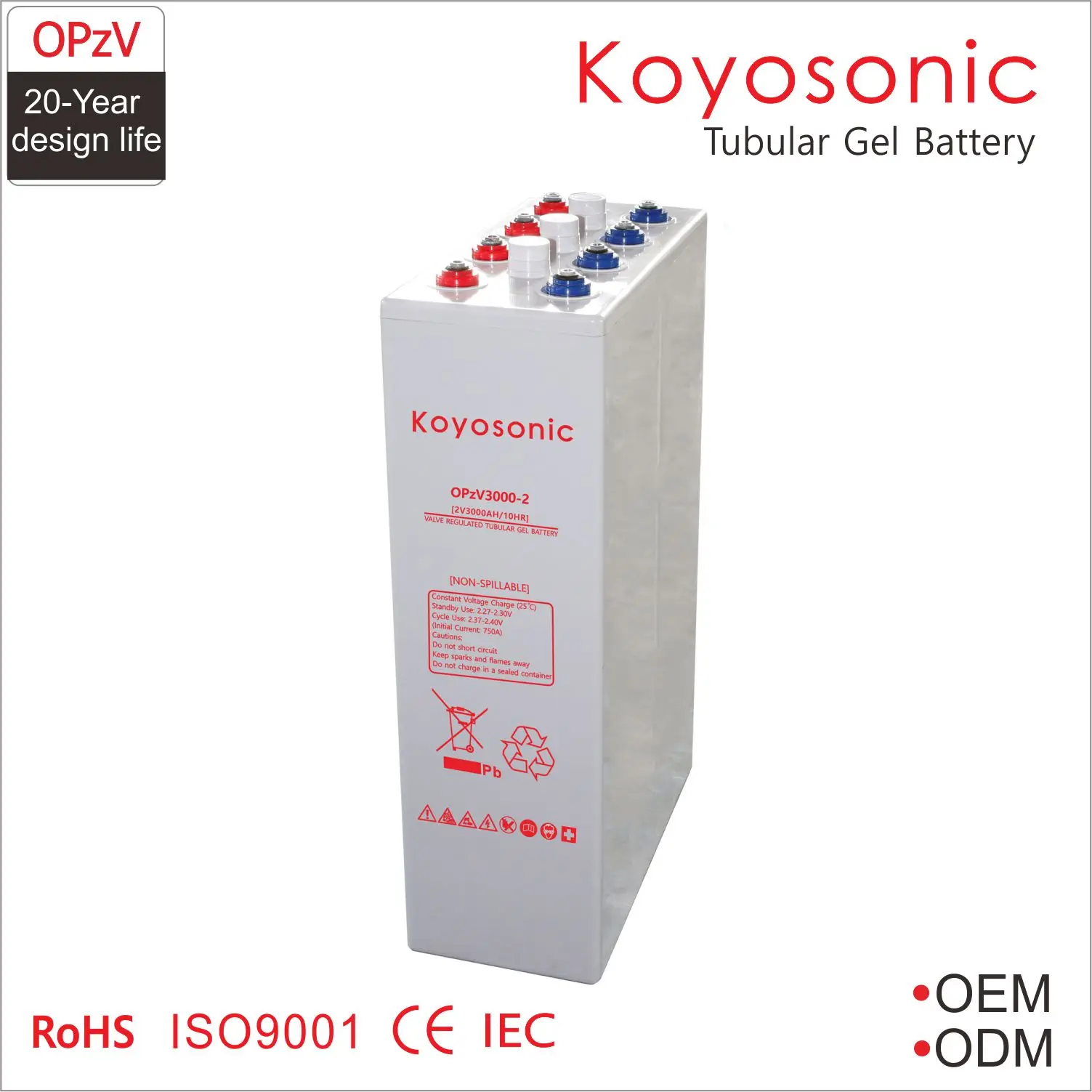1000ah 1200ah Lead Acid Flooded Tubular Plate Rechargeable 2v OPzS Battery 500Ah 600Ah 700Ah 800Ah 1000Ah 1200Ah