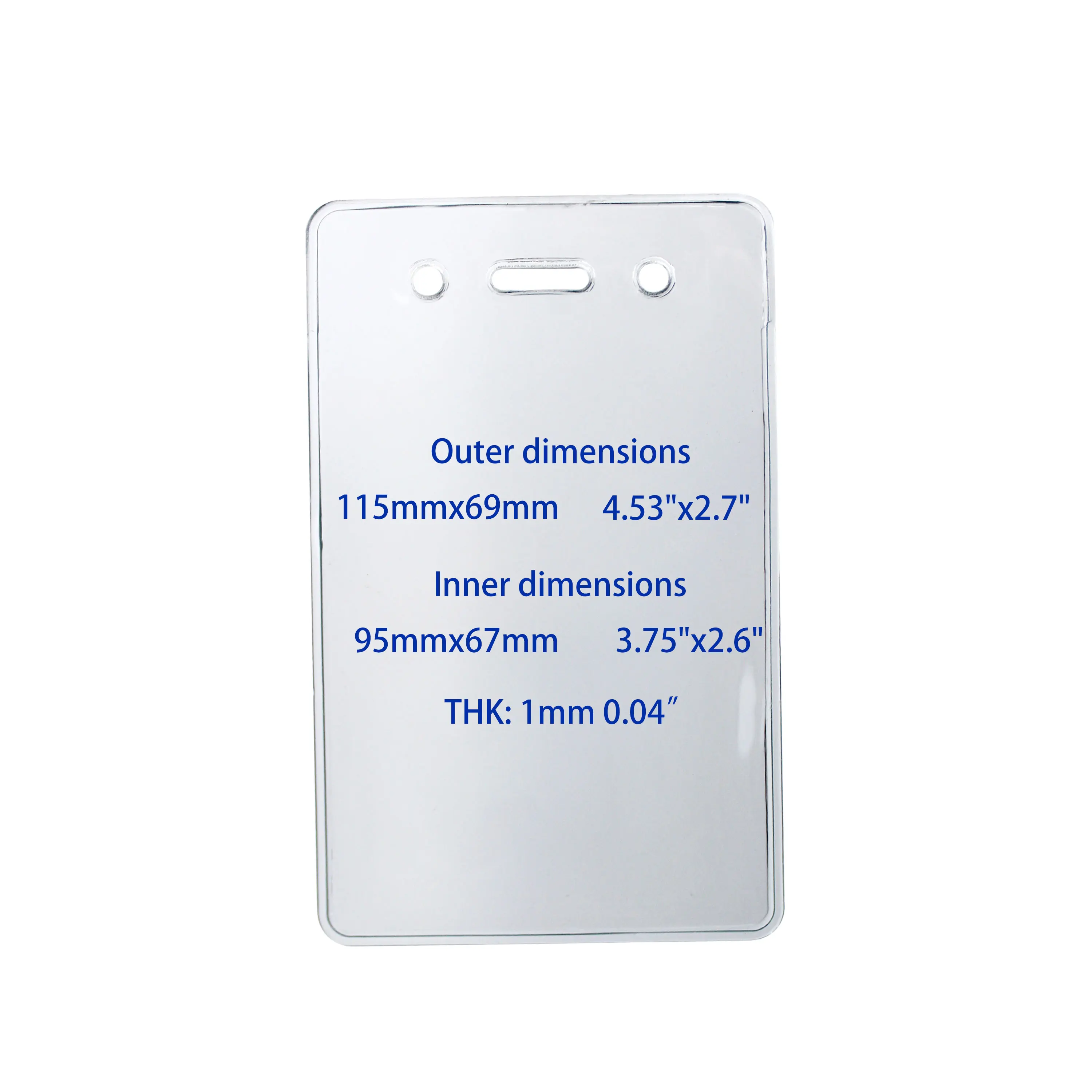 Bestom Clear Flexible Vinyl Vertical Proximity Card Holder ID Card Holder Retractable Key Chain