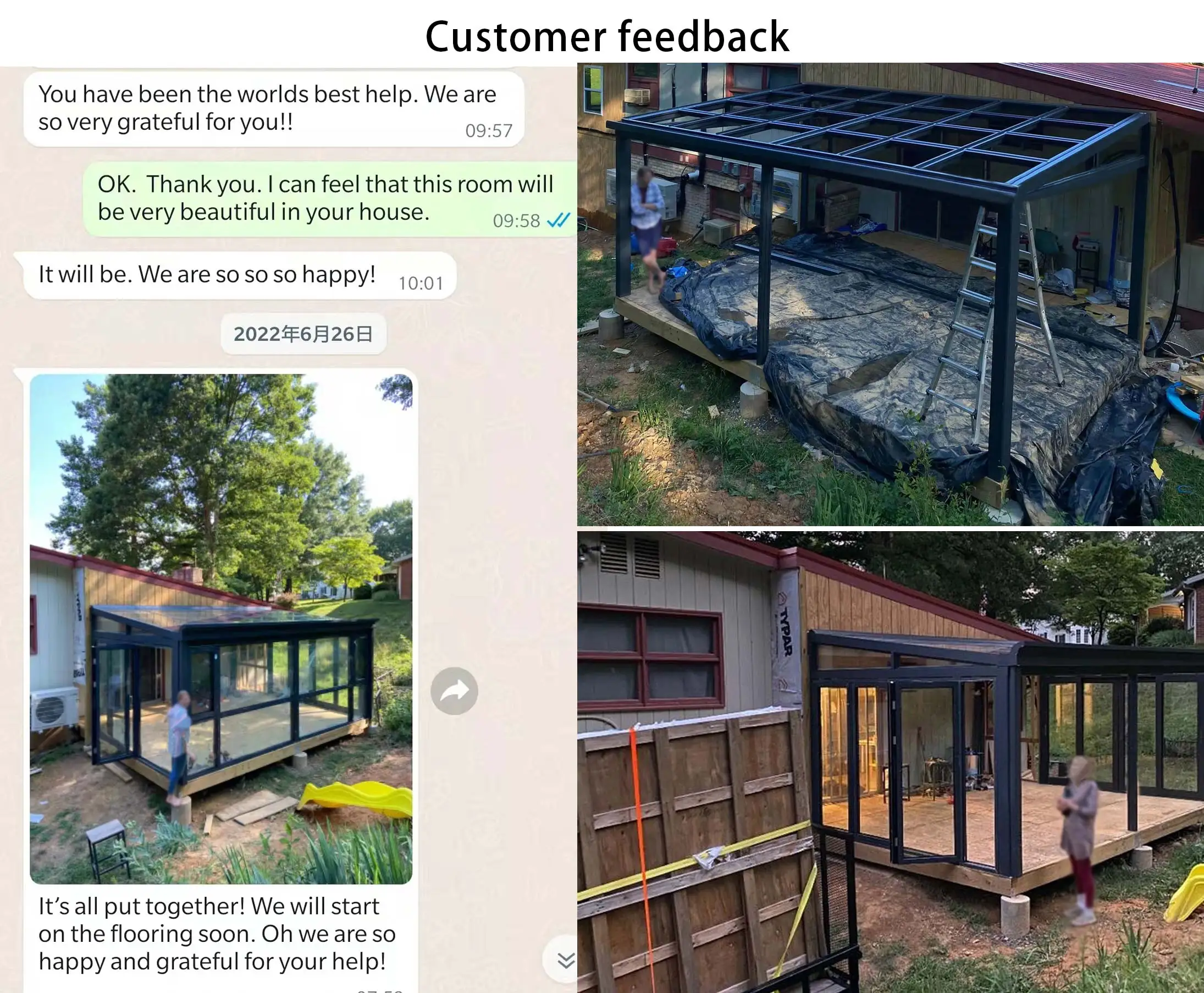 FREE DESIGN Sun house garden sunrooms curved glass outdoor modern glass aluminum sunroof Extendable sun house