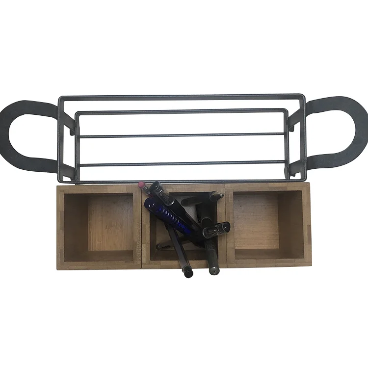 Wholesale Custom Office Desktop Organizer Bamboo Pen Pencil Holder Desktop Organizer
