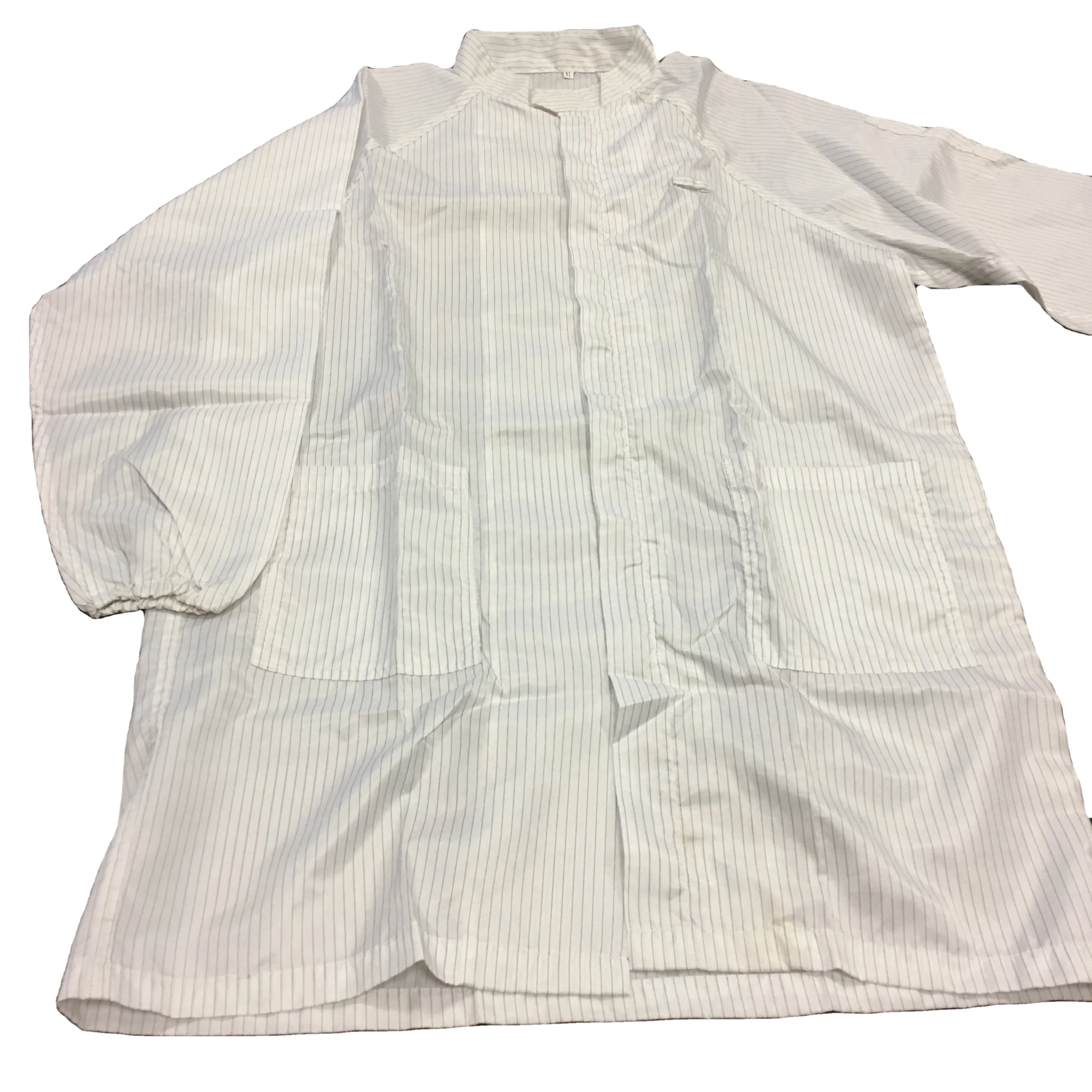 semiconductor electronic Blue Zipper Anti Static ESD Cleanroom Gown/ESD Lab Coat Clothes With Stand Collar