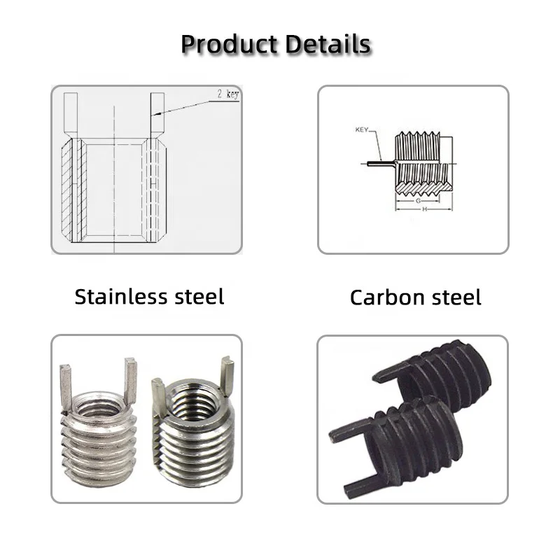 M4 Key Locking Thread Inserts Stainless Screw Threaded Bushing Plastic Insert Other Fasteners