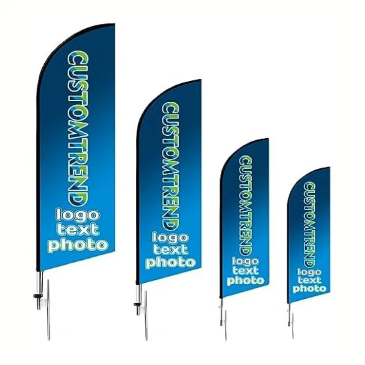 Outdoor Display Single Sided Print High Quality Promotional Advertisement Beach Flag For Car Wash
