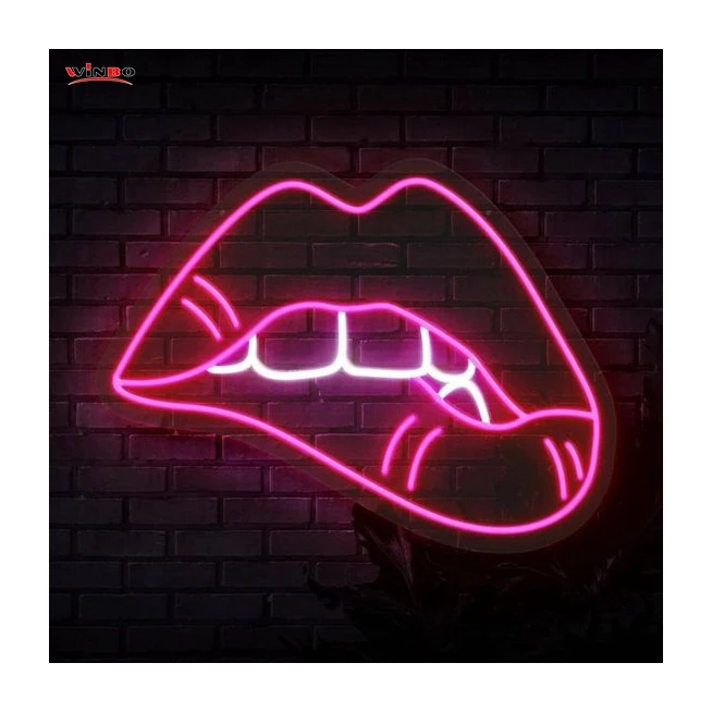 Winbo Dropshipping Custom led light neon sign Room Home Decoration Free design neon Teeth sign