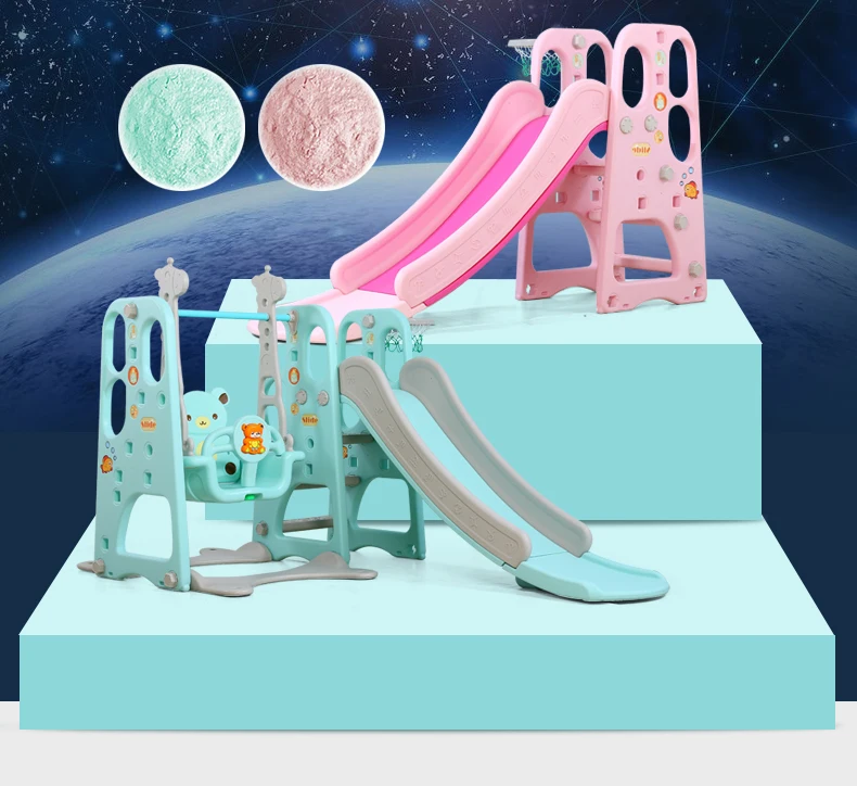 
New Colorful Indoor Playground Toys Plastic Kids Slide and Swing with Ball Pool 