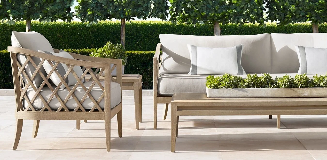 new arrival American style cast aluminum grey teak black powder coating  luxury outdoor furniture garden sofa set