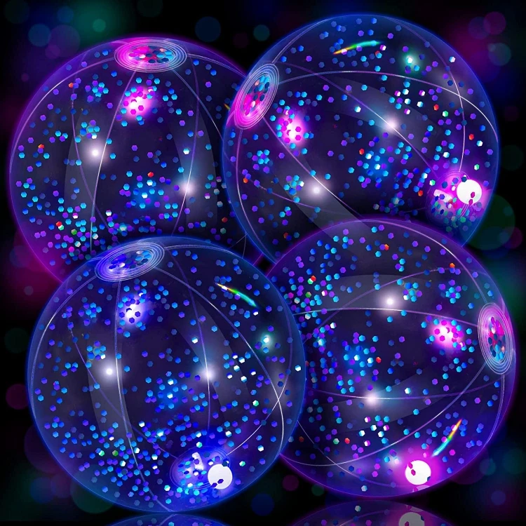 2022 New design Inflatable PVC Led Flash Light Balls  Outdoor Glitter Beach Balls for fun inflatable Ball