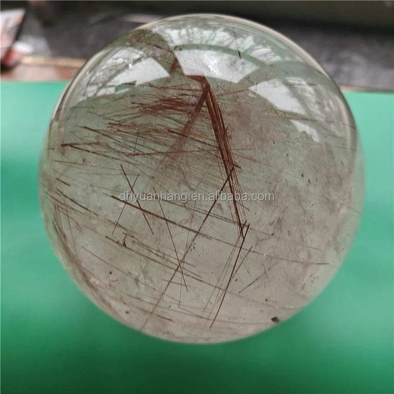 crystal craft ball natural rutilated  quartz crystal ball  crystal sphere for sale