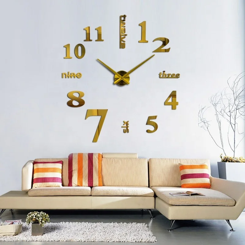
European-Style Spanish Silent Clock Creative DIY Wall Clock Oversized Number Art Clock 