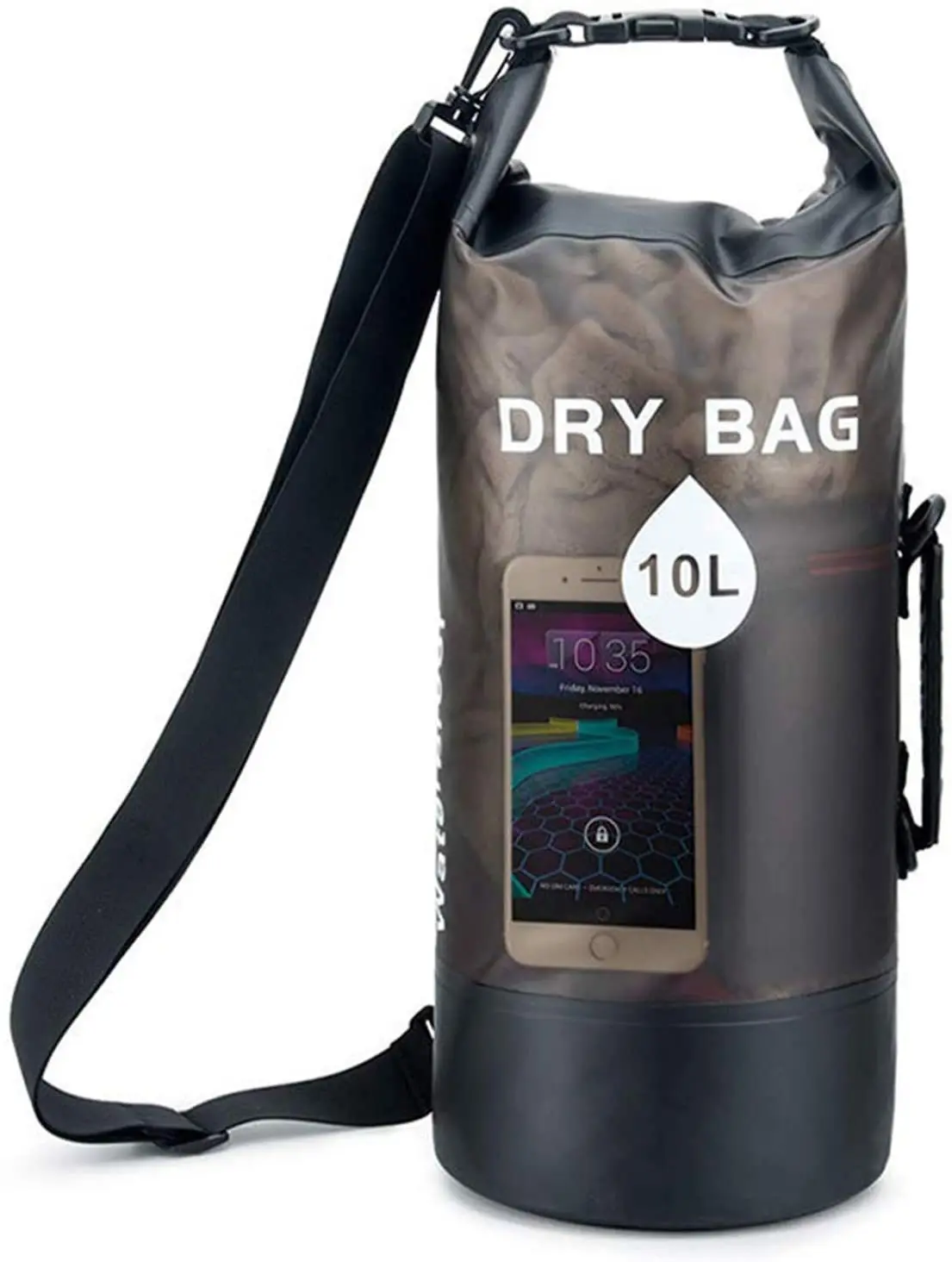 transparent Waterproof Dry Bag for Women Men, 5L/10L/20L/30L/40L Roll Top Lightweight Dry Storage Bag Backpack with Phone Case