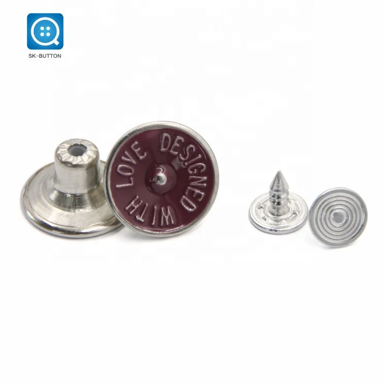 Factory direct sales customized logo copper zinc alloy jean metal jeans buttons men wholesale jeans button