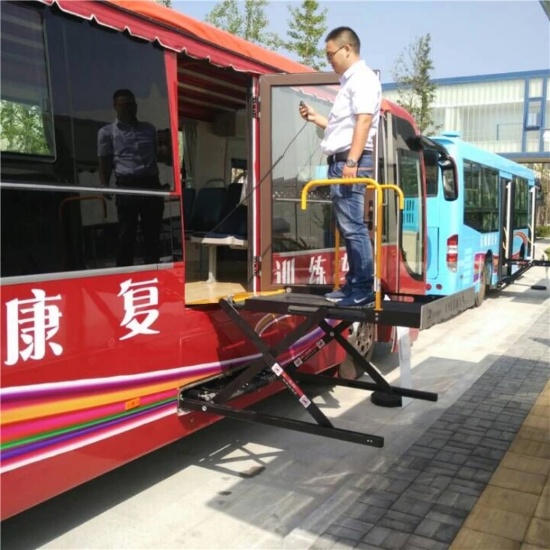 WL- UVL-1300 Wheelchair Lift for buses with CE and EMARK certification installed in bus luggage