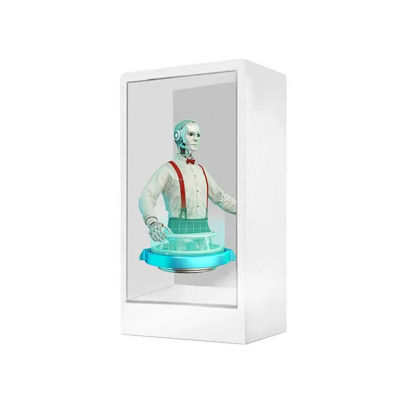 21.5inch 3D display box 75 86 inch human size 3d Hologram DisplayTransparent  touch interactive Showcases VideoTransparent Box