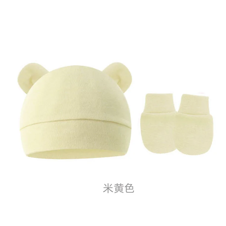 Multicolor Bear Ears Hat and Mitten Set for Newborns & Toddlers Infant Accessory Beanie