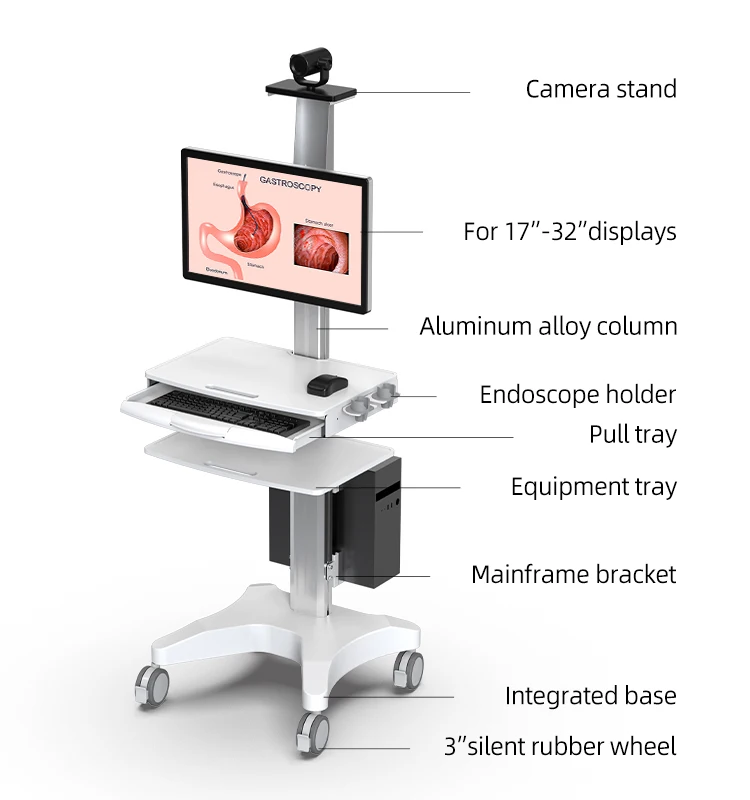 Endoscope Stand Hospital Trolley Cart For Medical Device Hospital Furniture Endoscope Trolley