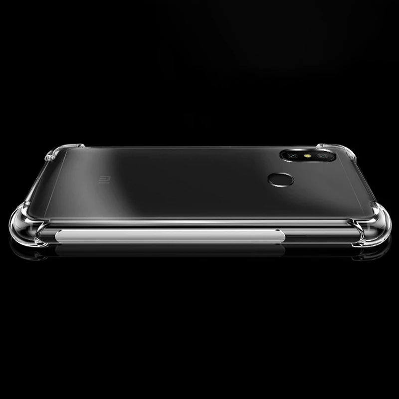 Luxury Airbag bumpers Anti-shock soft TPU case Transparent clear Phone Case for Redmi note 7 8 back cover