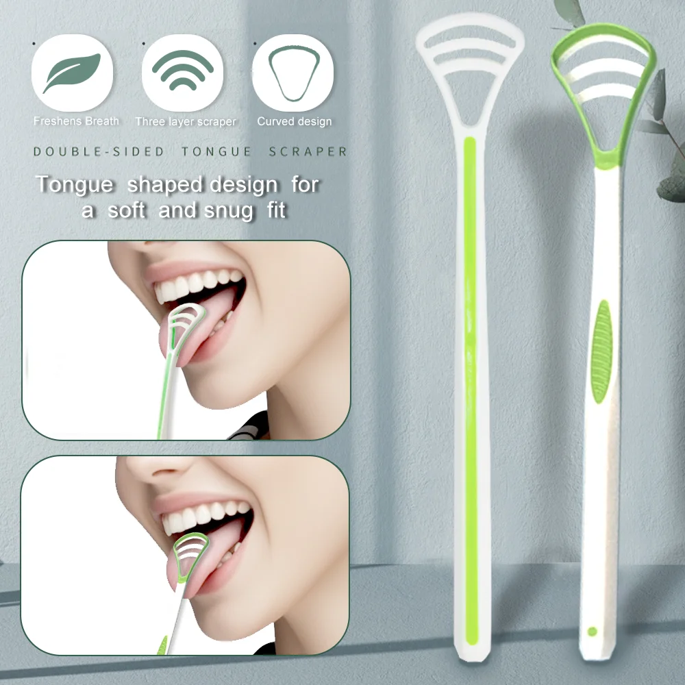 Tongue Cleaner Cheap Tongue  scraper Oral care cleaning  devices Plastic Brush Food Grade Silicone Tongue Scraper