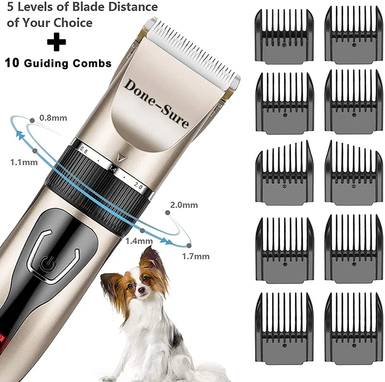 Pet Dog Hair Trimmer Electrical Cat Hair Clipper Remover Cutter Grooming Tool Rechargeable Low-noise Pets Animal Haircut Machine