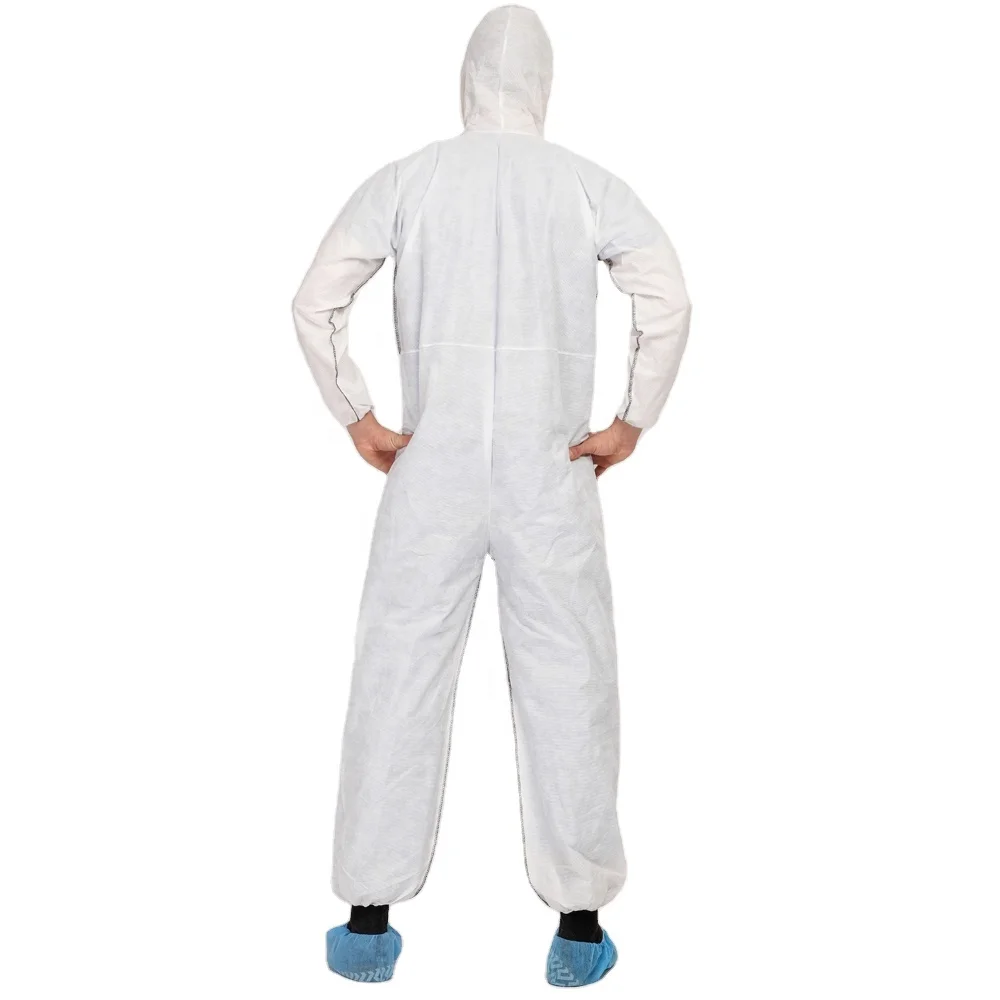 Antistatic Surgical Coverall With Hood Suit Medic Safety Protection Clothing White Ppe Waterproof Overalls Disposable Coveral