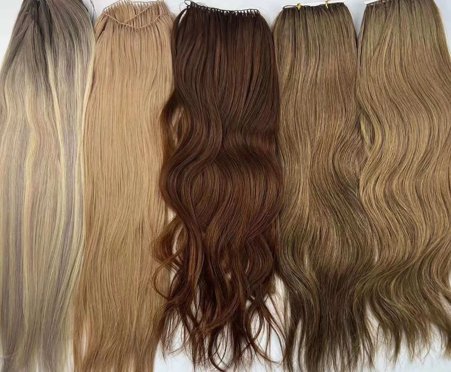 Natural Russian blonde 100% cuticle double drawn invisible feather line hair extensions hot sell