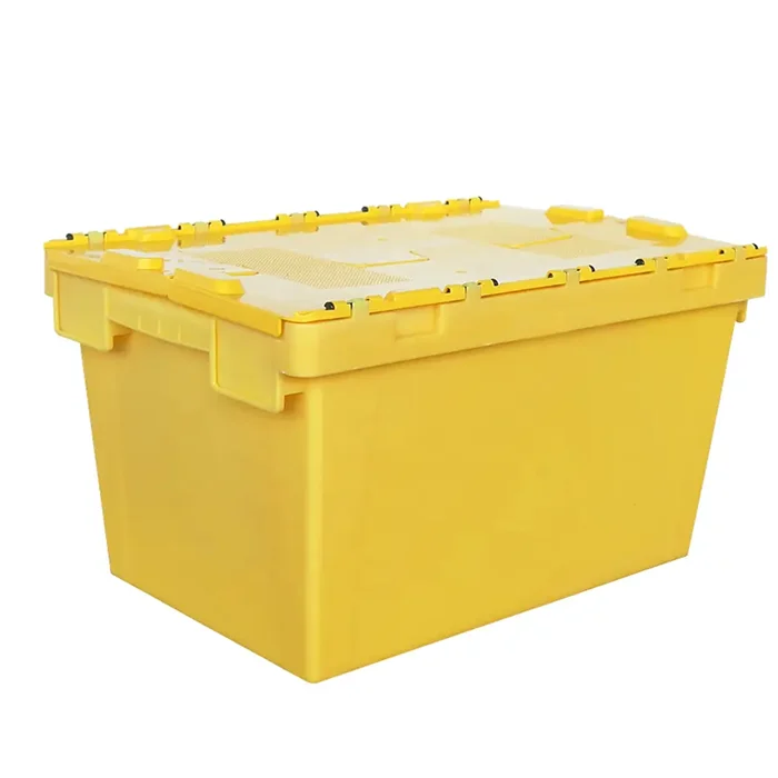 Plastic Crates Nestable Boxes Bin Case Storage Shipping Box Stackable Lock with Lid Cover Container Manufacturer