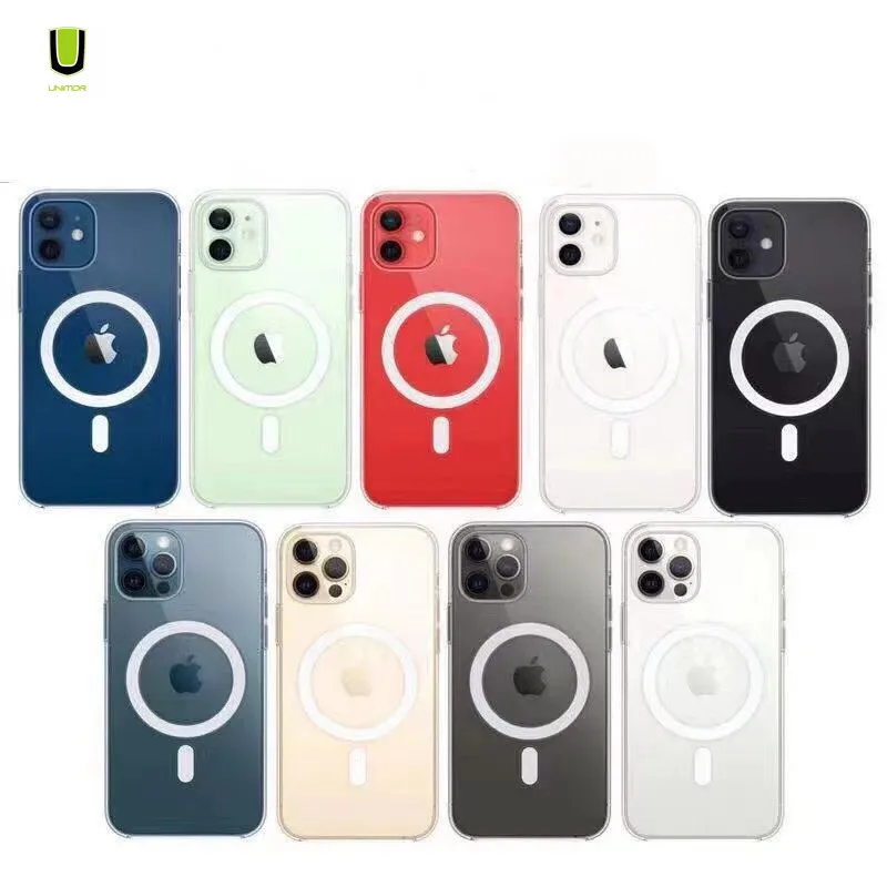 UNIMOR 2021 Magnetic mag safe Clear TPU PC Acrylic mobile phone cases for iphone 12 13 pro case