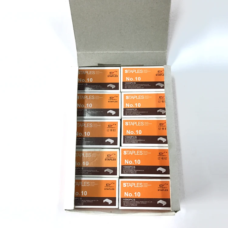 staples no 10 Regular Stapler Pins No.10 (1000 pins X 20 box) Metallic Same Quality as Kangaro