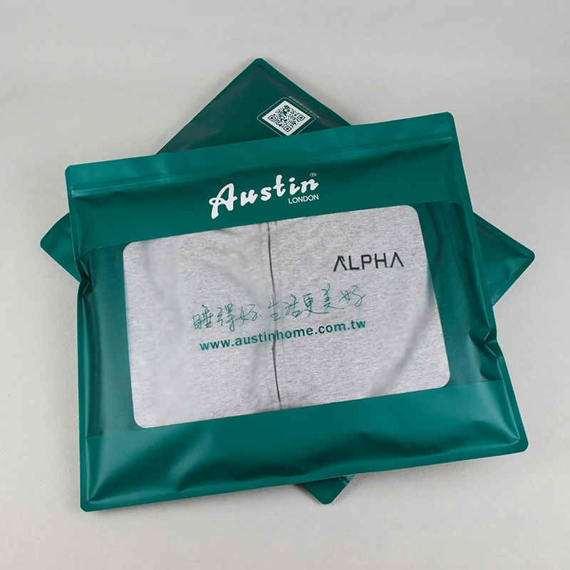 Wholesale Custom  LOGO Printed Matte Frosted Clothing Packaging Water Proof Plastic Plastic Resealable Packing Ziplock Bag