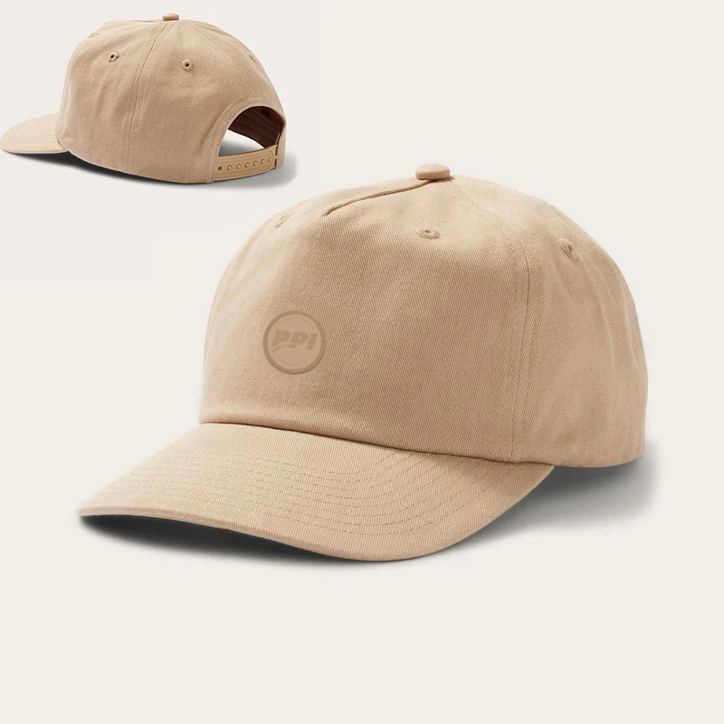 Qianzun Embroidery Patch Rubber Label Your Logo Dad Hat Unstructured Khaki Baseball Cotton 5 panel Unstructured Hat