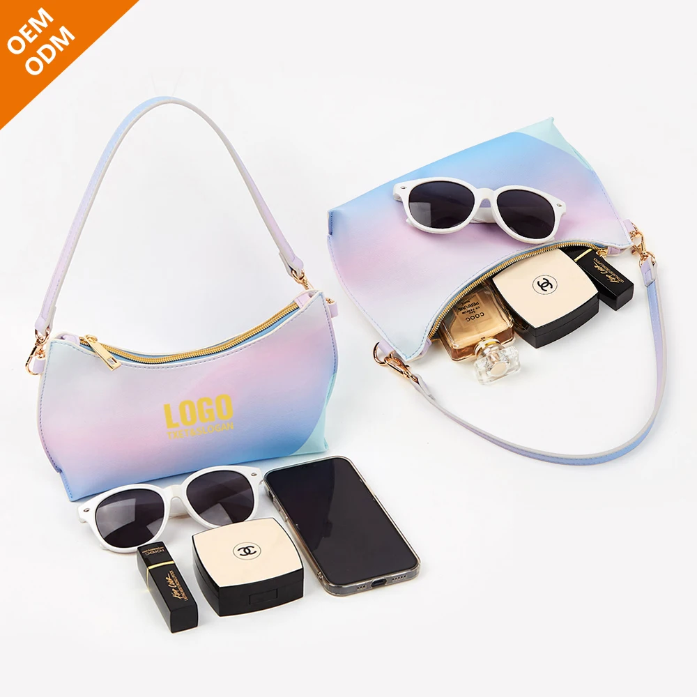 Durable women purse shopping bag waterproof large soft beach shopping holographic bag with custom logo