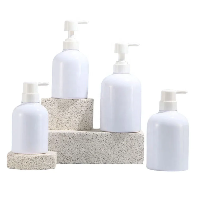 Wholesale custom logo empty pet bottle plastic shampoo bottle 300ml 400ml 500ml 600ml hand sanitizer bottle