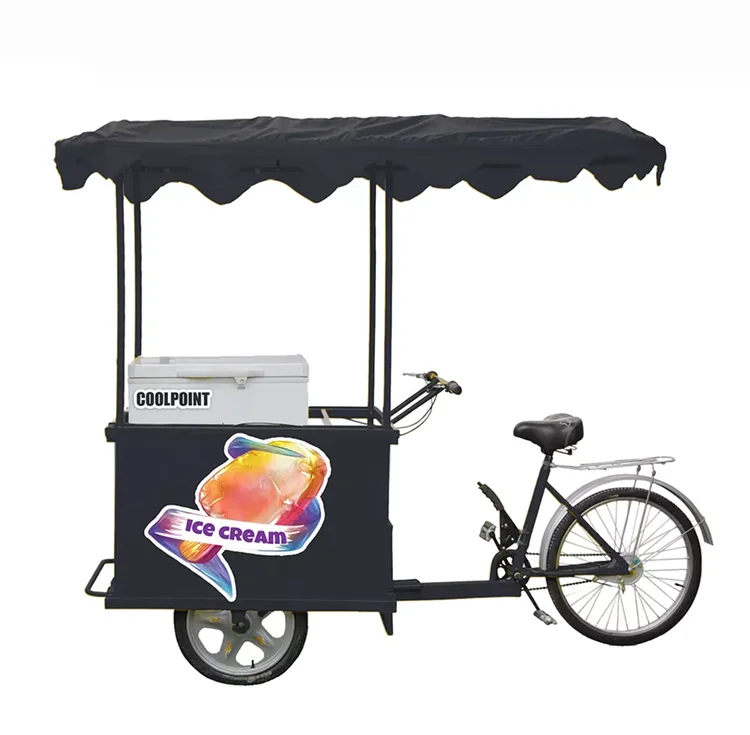 Pedal Assist Mobile Freezer Tricycle Ice Cream Cart Food Truck Fridge For Refrigerated Motorcycle