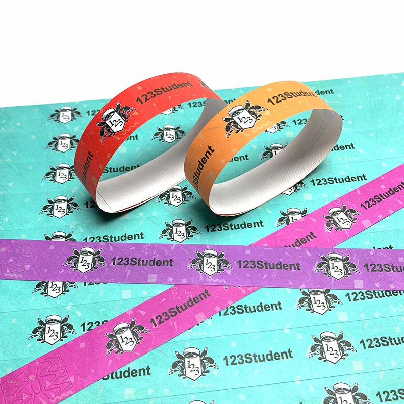 New Product Custom School Event Wristbands Identification Wrist Bands Waterproof Paper Tyvek Wristband